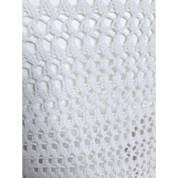 Christopher & Banks White Crochet Cotton Knit Flower Sweater Size Medium - Picture 13 of 15
